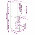 vidaXL Haut Armoire 2 Pièces Bois Ancien Bois Aggloméré et Verre