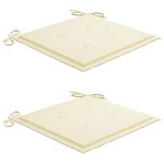 vidaXL Chaises de jardin avec coussins lot de 2 Teck solide et acier