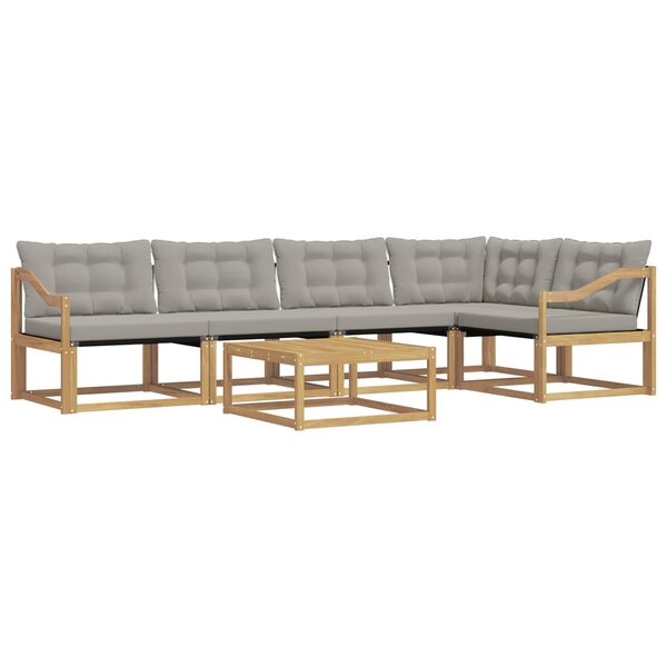 vidaXL Ensemble de canapés d'extérieur 6 Pièces Blanc et gris clair