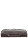 Serviette cartable homme Premium en cuir - KATANA - 3 soufflets - 41 cm - 31013-Chocolat