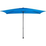 Parasol droit inclinable - Aluminium, 6 baleines en acier et polyester 160 g/m² - 3 x 2 m - Bleu profond