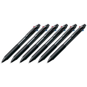 Stylo Bille Rétractable 4 couleurs VICUNA C4 Clip Noir x 6 PENTEL