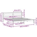 vidaXL Cadre de lit Gris foncé 200 x 200 cm Pin massif