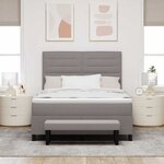 vidaXL Lit à ressorts avec matelas Taupe 140 x 200 cm tissu