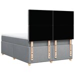 vidaXL Sommier à lattes de lit avec matelas Gris clair 140x190cm Tissu