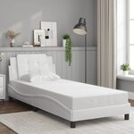 vidaXL Cadre de lit avec lumières LED blanc 100x200 cm similicuir