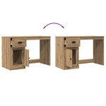 Bureau vidaXL avec rangement Chêne Artisan 50x115x75 cm Bois d'ingénierie