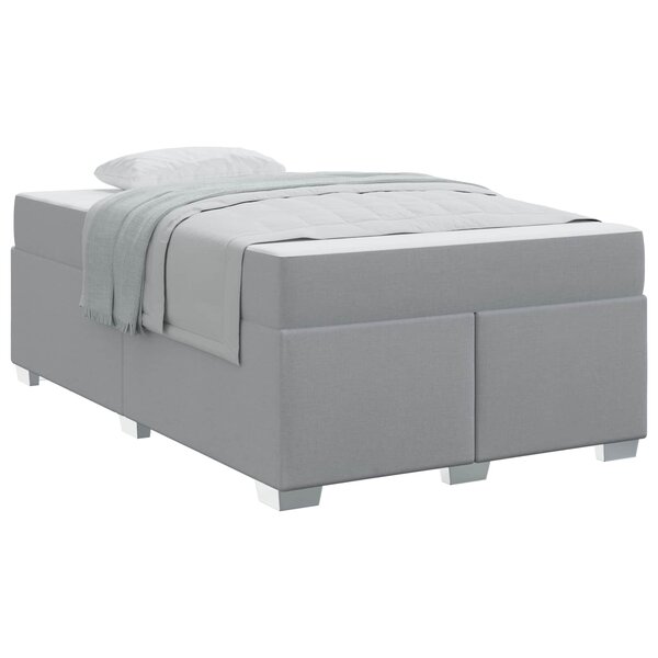 vidaXL Cadre de lit avec matelas Gris clair 120 x 200 cm tissu