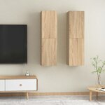 vidaXL Meubles TV 2 Pièces Chêne sonoma 30 5x30x110 cm Bois d’ingénierie