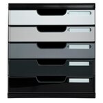 Module De Classement Modulo Shades Of Grey 5 Tiroirs Fermés - Nuances De Gris - Exacompta