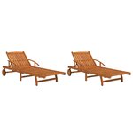vidaXL Chaises longues lot de 2 Bois d'acacia solide