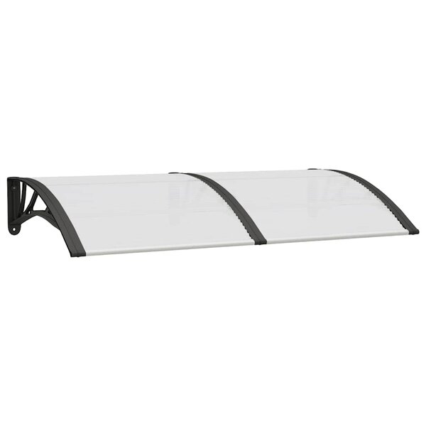 vidaXL Auvent de porte Noir et transparent 150x75 cm Polycarbonate