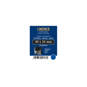 Pochettes noires double soudure 40 x 26 mm pour timbres type commémoratif.