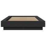 vidaXL Cadre de lit avec lumières LED noir 100x200cm bois d'ingénierie