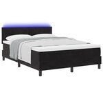Lit à ressorts vidaXL avec matelas et LED noir 140x190 cm en velours