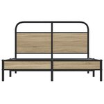 vidaXL Cadre de lit sans matelas 120x190 cm chêne fumé bois ingénierie
