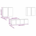 vidaXL Ensemble meuble TV 6 Pièces Chêne Noir 60 x 30 x 30 cm