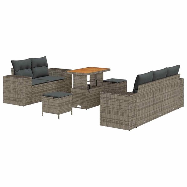 vidaXL Ensemble de canapé de jardin Manuel 8 Pièces Gris 90 x 55 x 71 cm