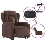 vidaXL Fauteuil inclinable électrique marron similicuir