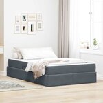 vidaXL Lit avec rangement et matelas Gris foncé 120 x 200 cm Velours