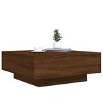 vidaXL Table basse avec lumières LED chêne marron 80x80x31 cm