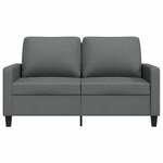 vidaXL Canapé à 2 places Gris foncé 120 cm Tissu