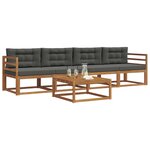 vidaXL Ensemble de canapés d'extérieur 5 Pièces Naturel et Anthracite