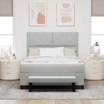 vidaXL Lit Box Spring avec Matelas & Banc Gris Clair 140x200 cm Velours
