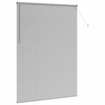 vidaXL Store de Fenêtre avec des rideaux Argent Aluminium