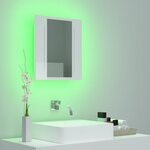 vidaXL Armoire à miroir de bain à LED Blanc brillant Acrylique