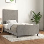 vidaXL Cadre de lit avec tête de lit Gris clair 100x200 cm Velours
