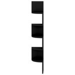 vidaXL Étagère d'angle murale noir 19x19x123 cm bois d'ingénierie