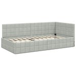vidaXL Cadre de lit d'angle Gris clair 90 x 200 cm Velours