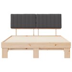 vidaXL Cadre de lit avec tête de lit rembourrée Gris foncé