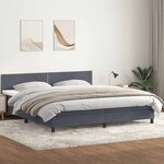 vidaXL Sommier à lattes de lit et matelas et LED gris foncé 180x220cm velours