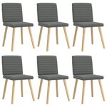 vidaXL Chaises à manger lot de 6 gris foncé tissu