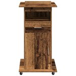 vidaXL Podium avec roue Bois ancien 55 x 55 x 107 cm Bois d'ingénierie