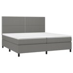 vidaXL Sommier à lattes de lit avec matelas Gris foncé 200x200cm Tissu