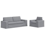 vidaXL Ensemble de Canapés 2 pc Gris clair tissu