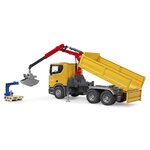 Bruder 03551 - Camion de chantier Scania Super 560R avec grue et 2 palettes