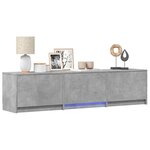 vidaXL Meuble TV avec LED 165x34x40 cm Gris Béton Bois d’ingénierie