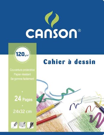Cahier de Dessin Uni 120 g 170 x 220 mm 16 Pages CANSON