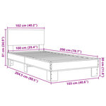 vidaXL Cadre de lit sonoma gris 100x200 cm bois d'ingénierie et métal
