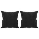 vidaXL Canapé 3 places avec oreillers décoratifs noir 180 cm velours
