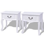 vidaXL Table de chevet 2 Pièces MDF Blanc