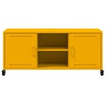 vidaXL Meuble TV jaune moutarde 100 5x39x43 5 cm acier