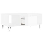 vidaXL Table basse Blanc brillant 90x50x36 5 cm Bois d'ingénierie