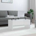 vidaXL Table basse blanc brillant 102x50 5x46 5 cm bois d'ingénierie