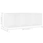 vidaXL Meuble TV Blanc 107x35x37 cm Aggloméré