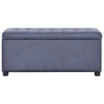 vidaXL Pouf de rangement 87 5 cm Gris Similicuir daim